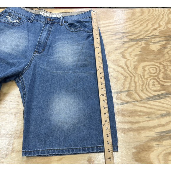 Vintage Ecko Unltd Denim Shorts Jorts Men Size 40 Blue Baggy Y2K Hip Hop Skater - Picture 13 of 15